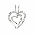 14K White Gold 1/10 CTW Diamond Heart Necklace